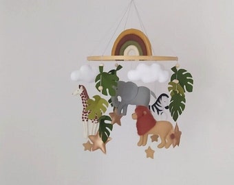 Mobile pour chambre d'enfant en Afrique/Mobile pour bébé animaux d'Afrique, mobile pour chambre de bébé, safari mobile pour chambre de bébé, mobile pour bébé sans distinction de sexe, cadeau de baby shower