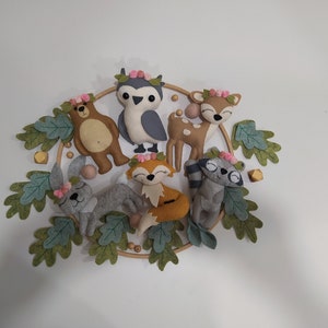 Baby mobile Woodland baby mobile / Nursery mobile woodland/ Baby crib mobile /Gift for future mother, hanging mobile, baby shower gift