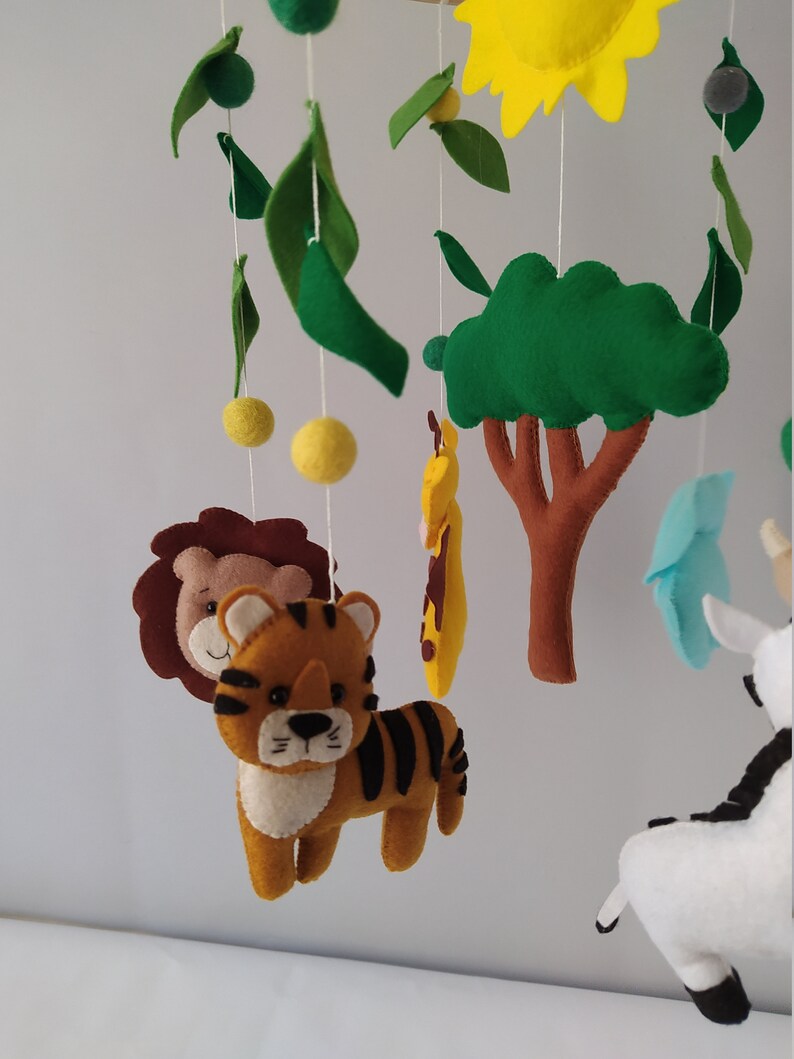 Baby Crib Mobile Africa Animalsbaby Mobile Safari Felt Etsy