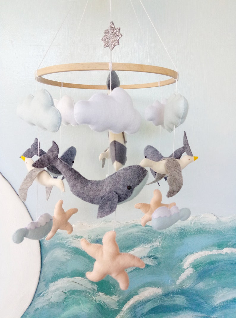 Whales Baby Mobile /nursery Sea Ocean /crib Mobile Newborn Etsy