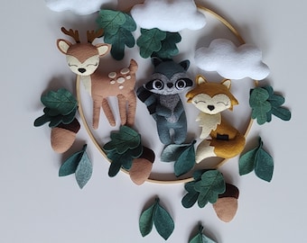 Baby mobile Woodland baby mobile / Nursery mobile woodland/ Baby crib mobile /Gift for future mother, hanging mobile, baby shower gift