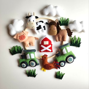 Crib baby mobile - Farm nursery mobile - baby mobile - tractor mobile - farm mobile nursery - Crib Mobile Farm Animal Mobile  nursery mobile