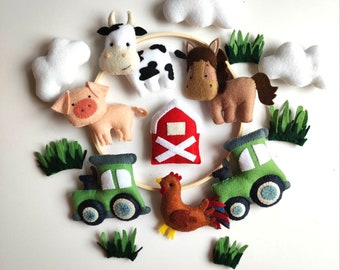 Crib baby mobile - Farm nursery mobile - baby mobile - tractor mobile - farm mobile nursery - Crib Mobile Farm Animal Mobile  nursery mobile