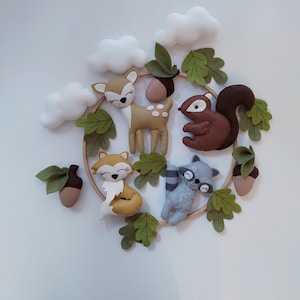 Woodland Baby Mobile: Nursery Crib Decor, Forest Animals