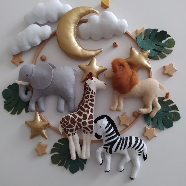 Baby mobile africa animals, mobile for nursery,baby mobile jungle , nursery mobile safari, gender neutral baby mobile, baby shower gift