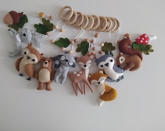 Woodland baby speelgym speelgoed/babygym hangend speelgoed/babygym bos/baby shower cadeau/bosdieren