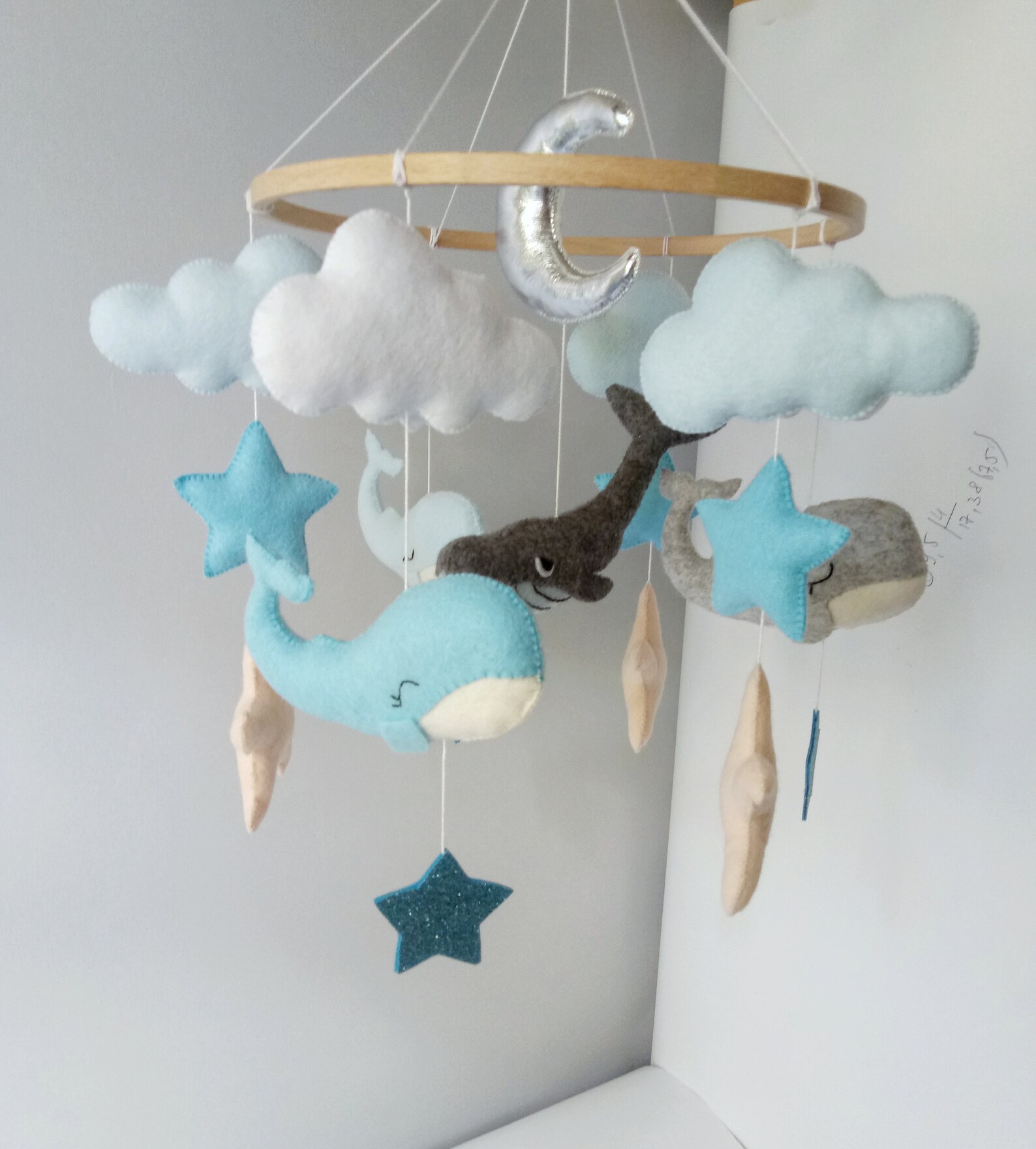 Whales baby crib mobile felt nursery sea baby mobile baby Etsy