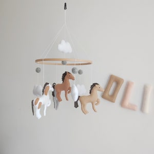 Horse Nursery Mobile: Felt Farm Animals Crib Mobile