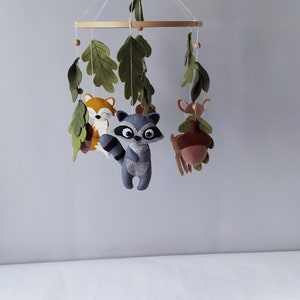 Baby mobile Woodland baby mobile / Nursery mobile woodland/ Baby crib mobile /Gift for future mother, hanging mobile, baby shower gift zdjęcie 5