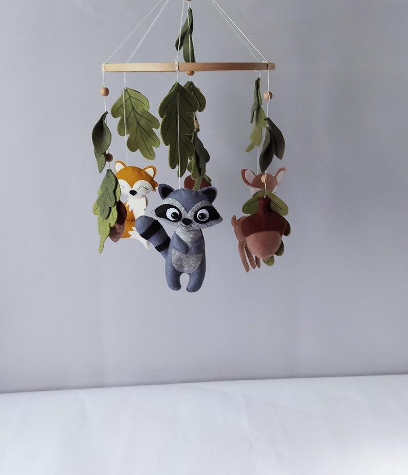 Baby mobile Woodland baby mobile / Nursery mobile woodland/ Baby crib mobile /Gift for future mother, hanging mobile, baby shower gift zdjęcie 5