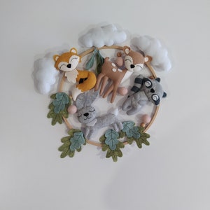 Baby mobile Woodland baby mobile / Nursery mobile woodland/ Baby crib mobile /Gift for future mother, hanging mobile, baby shower gift