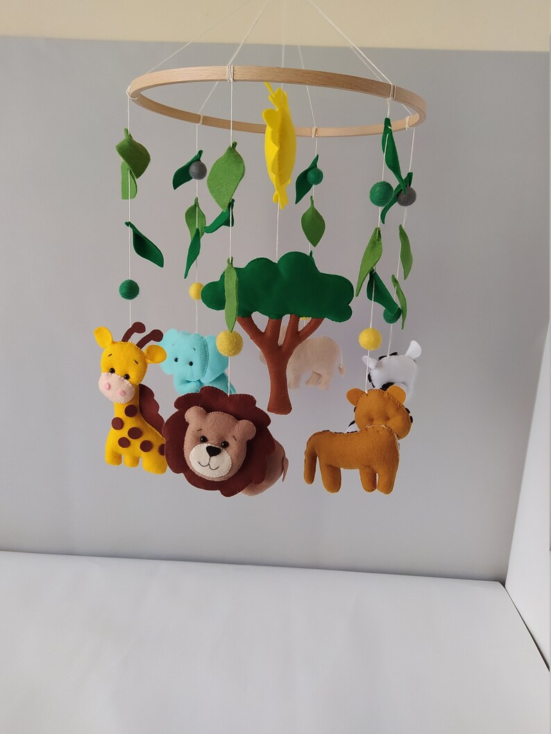 Baby Crib Mobile Africa Animalsbaby Mobile Safari Felt Etsy