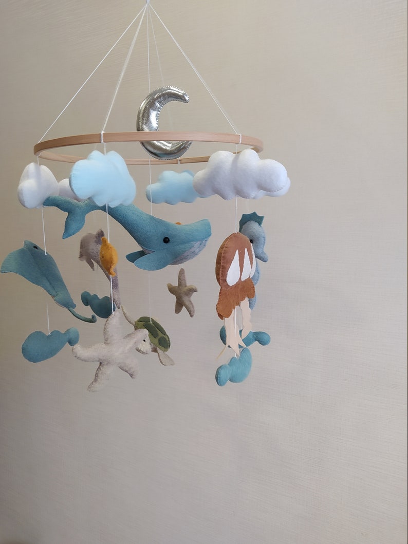 Whale baby mobile nursery baby crib mobile hanging mobile baby Etsy