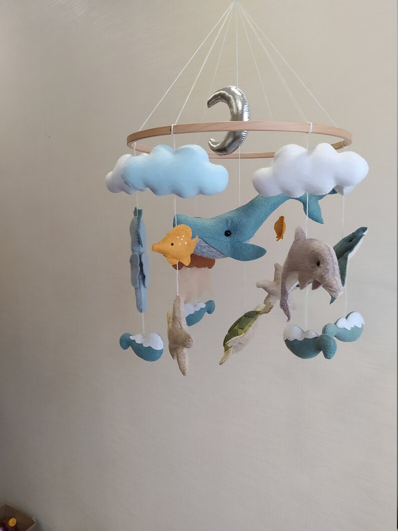 Whale baby mobile nursery baby crib mobile hanging mobile baby Etsy