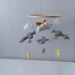 Airplane baby mobile nursery baby crib mobile hanging mobile baby mobile airplane baby mobile newborn baby shower mobile