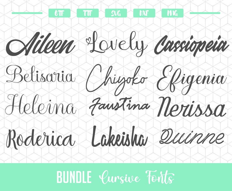 Cursive Fonts Cursive Font SVG Bundle Wedding Font Bundle Svg Cursive ...