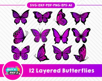 Butterfly SVG- Butterfly Bundle svg Files- Butterfly svg Layered- Butterfly File for Cricut and Silhouette Clipart- Butterflies Svg cut file