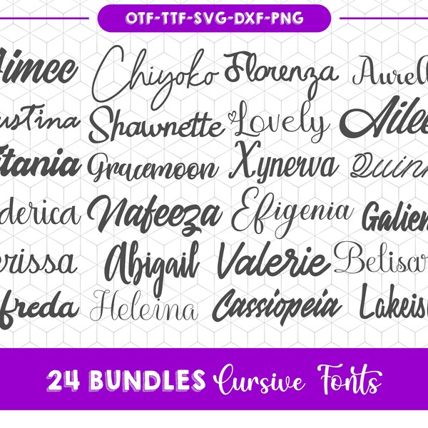 Cursive fonts for Cricut Fonts svg bundle Silhouette Cursive Font Cursive font svg Beauty font dxf Bundle for Cricut Bundle Cricut font Dxf