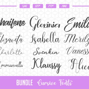 Cursive Font Svg Cursive Font Cricut Font Svg Bundle Silhouette Cursive ...