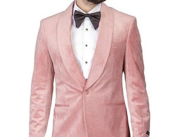 Pink Velvet Blazer: Modern One-Button Dinner Jacket