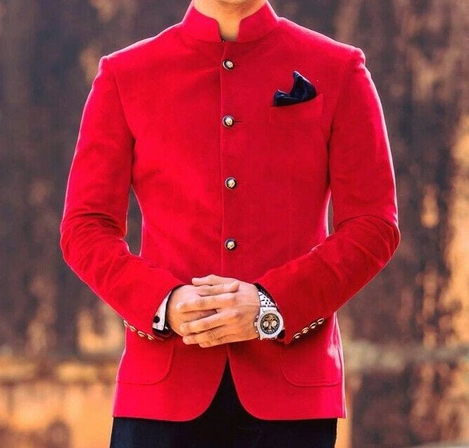Mens Wedding Party Red Jacket Velvet Smoking Blazer Slim Fit Dinner Coat Groom Wear Jackets Etsy