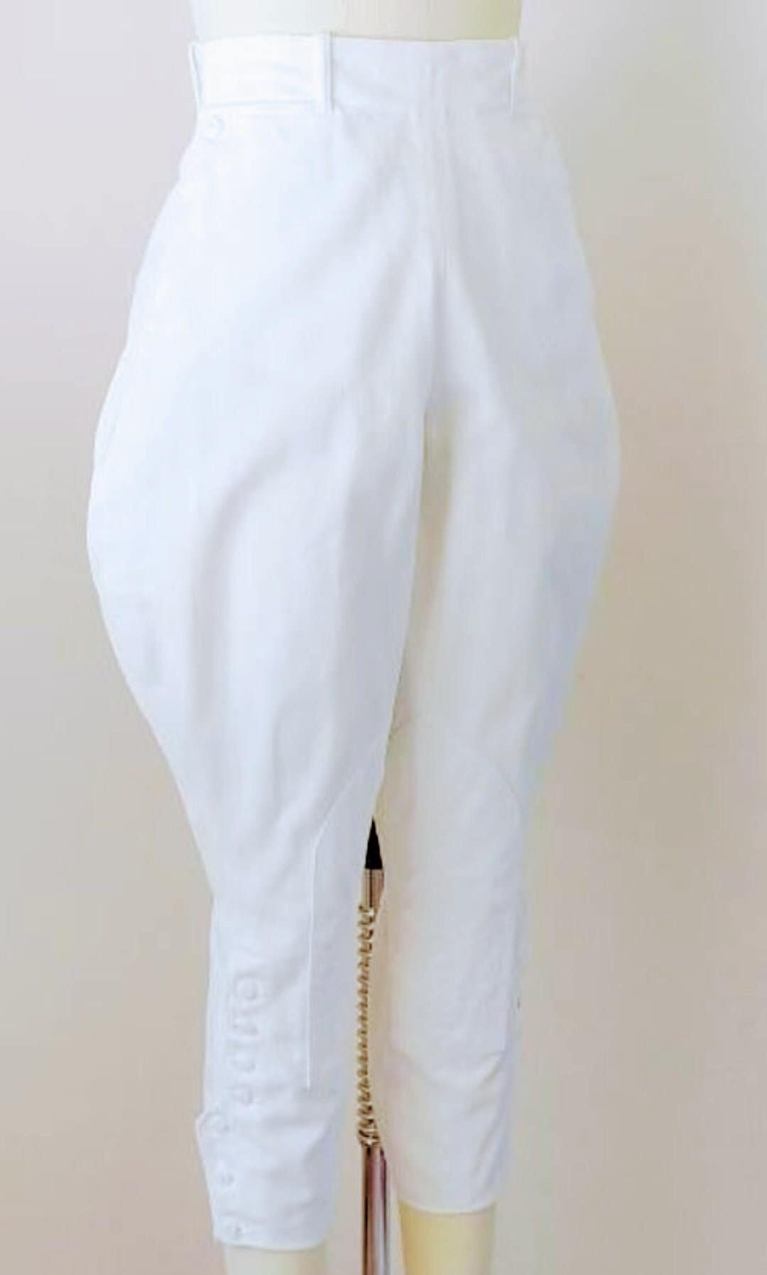 Pantalon D'équitation Vintage Années 1910-20 FOX BRAND Avec Patches Genoux Cuir Taille 30