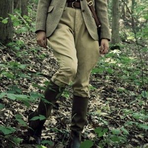 Vintage Style Khaki Breeches: Equestrian Riding Pants