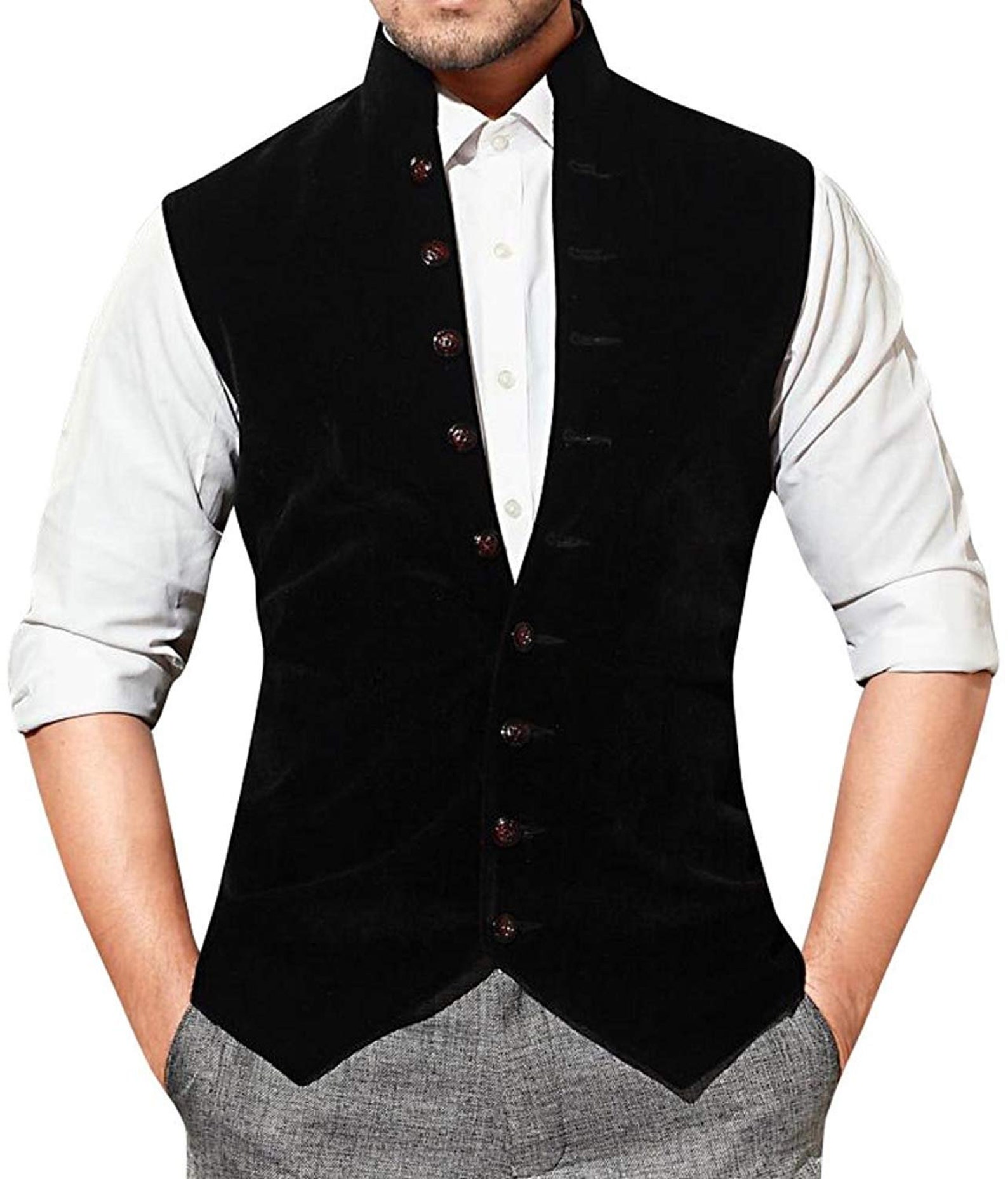 Mens Designer Black Velvet Nehru Jacket Mens Waistcoat Etsy