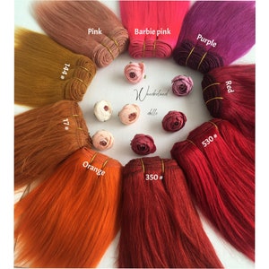 Straight mohair weft for doll hair 8inch-5m  ~ for Blythe, BJD, Monsters, High Bratz, Waldorf inspired and natural fiber art doll