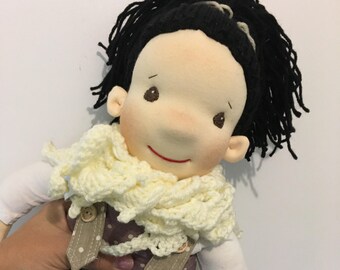 Handmade Waldorf Doll: 18" Organic Wool Stuffed Doll
