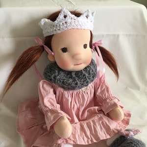 Luna 17″ Natural fiber art doll, Waldorf inspiration doll. OOAK doll.