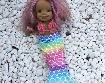 Waldorf Mermaid Doll: 16" Natural Fiber OOAK Art Doll