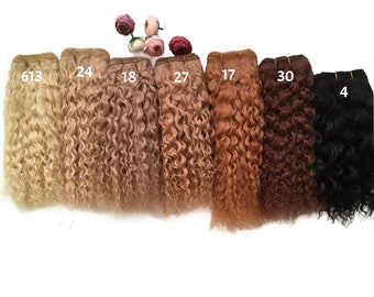 Soft curly Camel Weft for Waldorf doll hair ~ 12 inch-100g