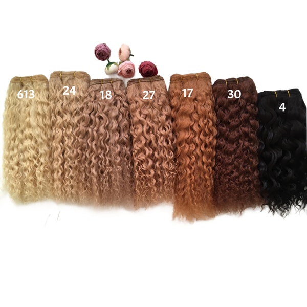 Soft curly Camel Weft for Waldorf doll hair ~ 12 inch-100g