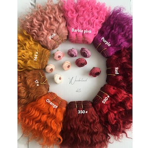 Curly  mohair Weft for doll hair 6inch-5m  ~ for Blythe, BJD, Monsters, High Bratz,  Waldorf inspired and natural fiber art doll