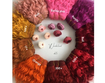 Curly  mohair Weft for doll hair 6inch-5m  ~ for Blythe, BJD, Monsters, High Bratz,  Waldorf inspired and natural fiber art doll
