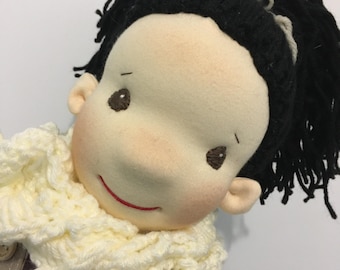 Handmade Waldorf Doll: 18" Organic Wool Stuffed Doll