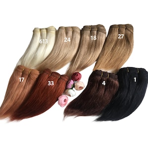 Straight  natural mohair Weft for Waldorf doll hair 8inch-5m  ~ For Blythe, BJD, Monsters, High Bratz  and natural fiber doll