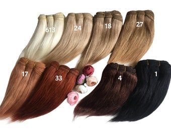 Straight  natural mohair Weft for Waldorf doll hair 8inch-5m  ~ For Blythe, BJD, Monsters, High Bratz  and natural fiber doll