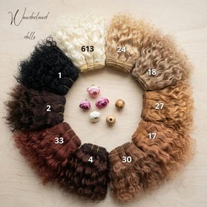 Mohair Doll Hair Weft – 6 inch, Curly, Rerooting for Waldorf & Blythe Dolls