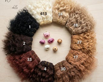 Mohair Doll Hair Weft – 6 inch, Curly, Rerooting for Waldorf & Blythe Dolls