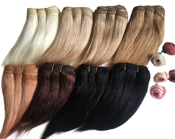 Natural Mohair Doll Hair Weft: 8 inch, For Waldorf, BJD Dolls