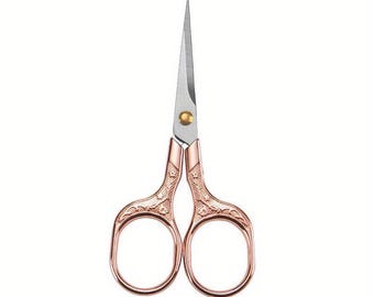 Tijeras de bordado vintage de oro rosa: tijeras de costura de acero inoxidable