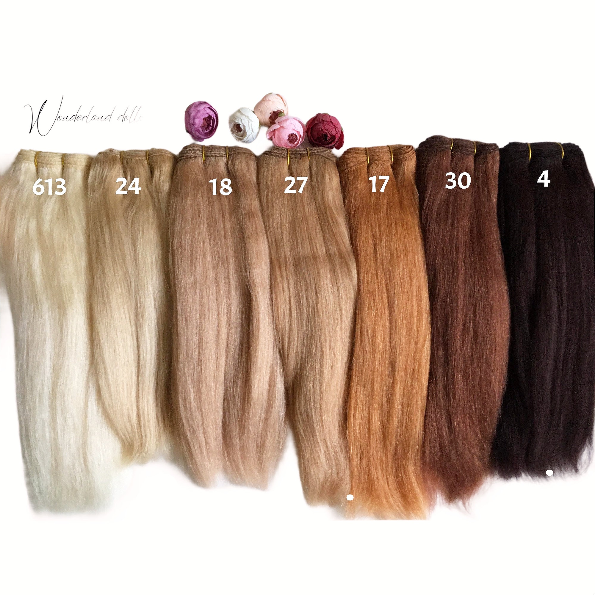 Soft straight Camel Weft for Waldorf doll hair ~ 13 - inch-100g
