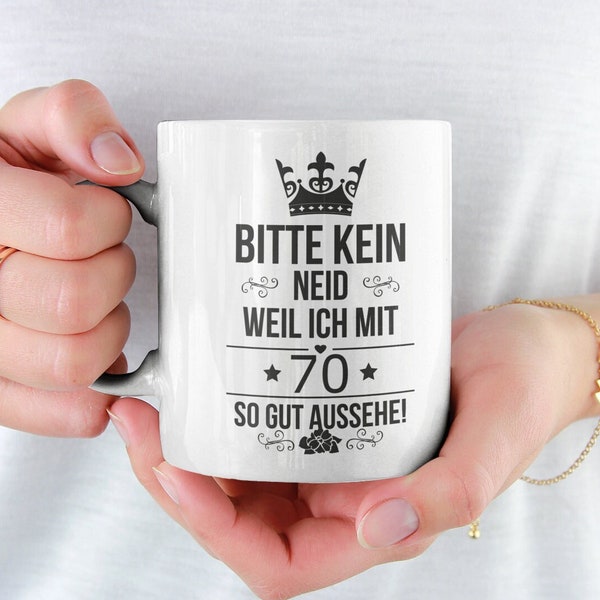 Geschenk 70 Geburtstag Mann Frau Scherzartikel Tasse Kaffeebecher Geschenkidee