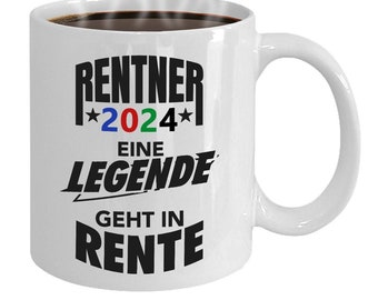 Mug cadeau pour retraités 2024. Une légende prend sa retraite, femme, homme, papa.