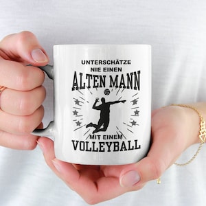 Gift for volleyball players Never underestimate an old man with a volleyball birthday cup coffee mug gift idea saying