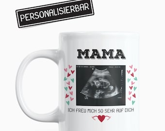 Birth gift cup gift idea ultrasound image expectant mother father personalized baby boy girl mom dad
