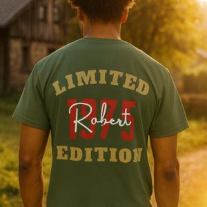 Limited Edition Vintage T-Shirt 1975 Personalized with Name・Birthday Gift for Men・Vintage Comfort Colors Shirt・Custom Gift