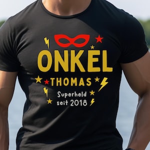 Uncle Superhero T-Shirt – Gift for Uncle with Name & Year – Funny Shirt for Men – Uncle since